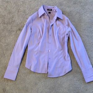 Light purple fitted dress shirt blouse S Express